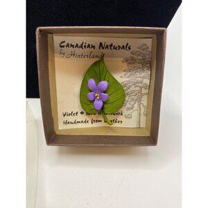 Handmade Violet Leaf Pin Brooch Canadian Naturals by Hinterland